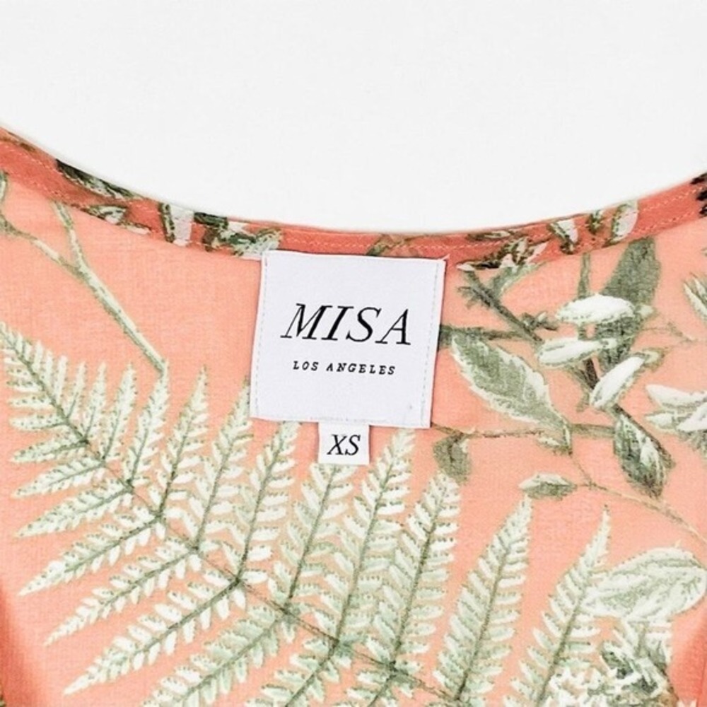 MISA Los Angeles Botanical Print Blouse Size XS Pink Boho Romantic Fairy‎ Summer - Picture 13 of 14